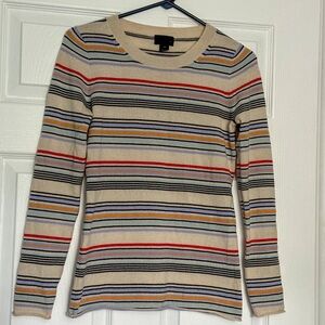 J.Crew Italian cashmere thin-striped sweater, size XS